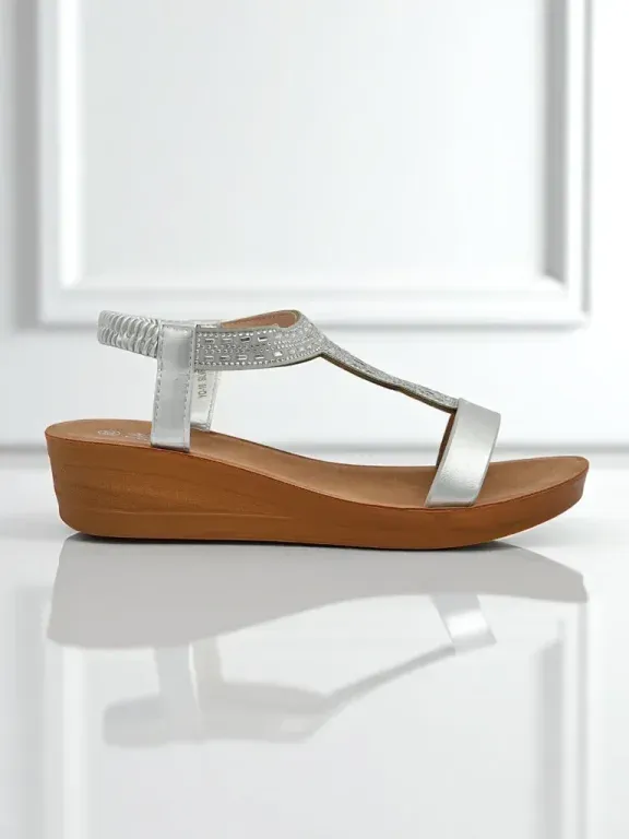 Royalfashion Women's Agaya Rhinestone Wedge Sandals - SLAY Edition